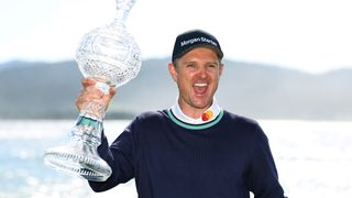 Justin Rose with the Pebble Beach Pro-Am trophy