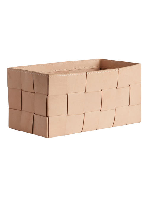 Woven Leather Basket