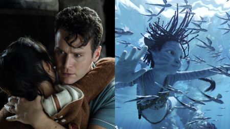 Stills from Knock at the Cabin and Avatar: The Way of Water