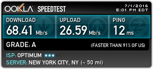 Ookla's Speedtest is a good tool to use if you think your ISP may be stiffing you on download and upload speeds.
