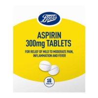 Aspirin 300mg Tablets 16s: £0.54 at Boots