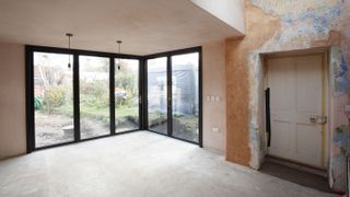 solid concrete floor in extension