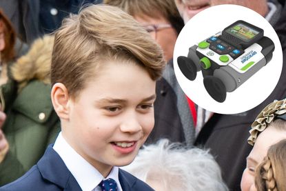 Prince George smiling close up and drop in of Magic Adventures Binocular Camera