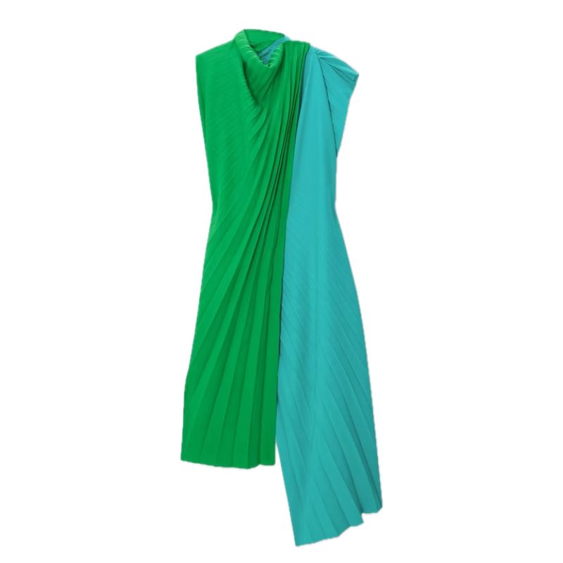 John Lewis x A.W.A.K.E, Colour Block Pleated Midi Dress