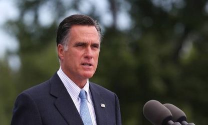 Mitt Romney speaks in New Hampshire on July 20: Romney's campaign quickly disavowed a comment made by an anonymous adviser that seemed to paint President Obama as out of touch with the U.S.-B