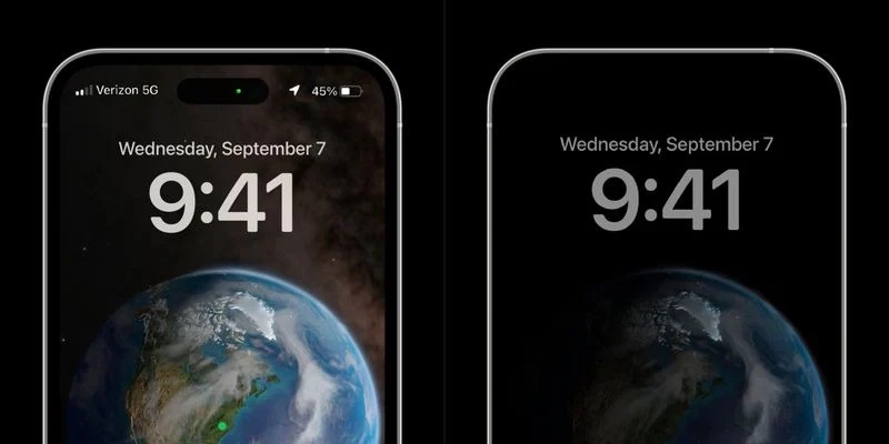 Picture of the iPhone 14 Pro screen rumored to be always on