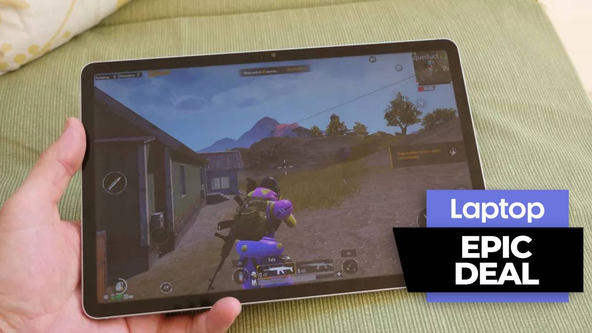 Samsung Galaxy Tab S8 with on-screen gameplay