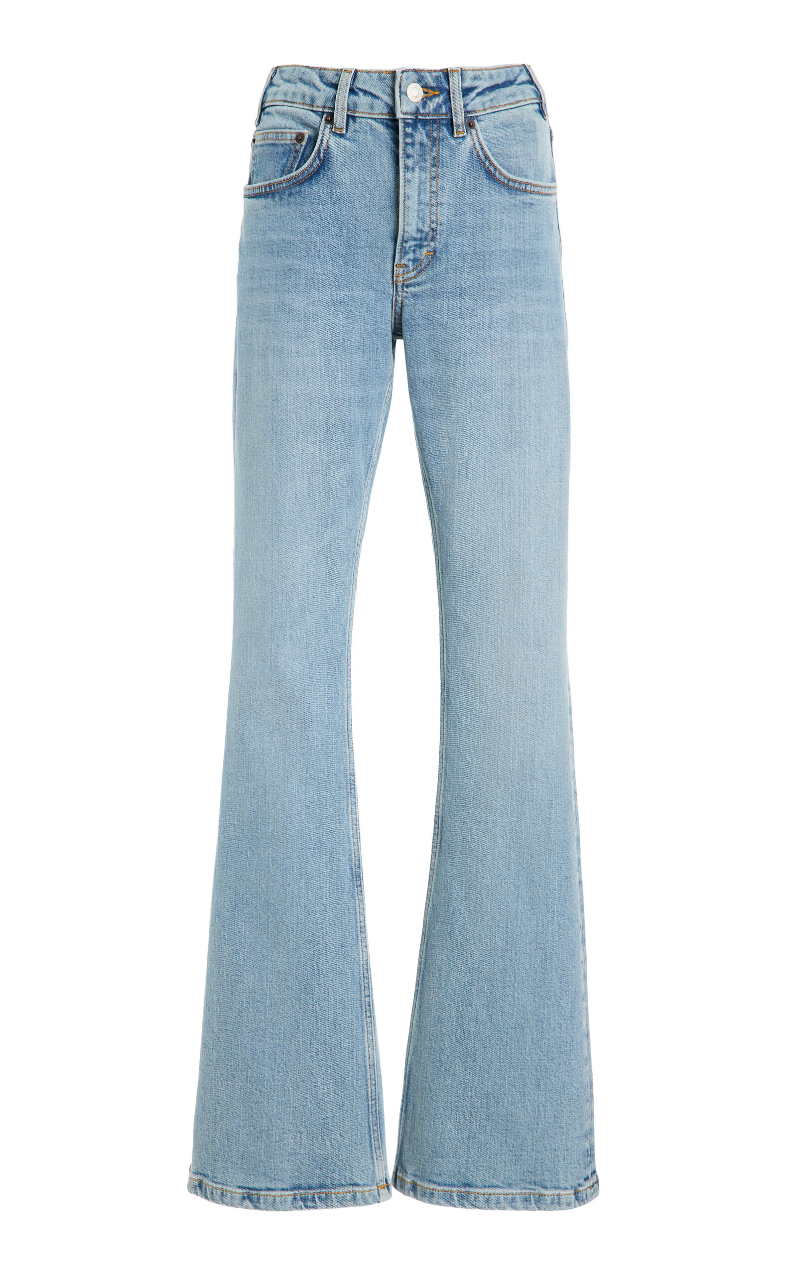 Moda Stretch Mid-Rise Flared-Leg Jeans