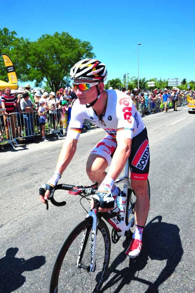 Andre Greipel (Lotto Belisol) in Aix-en-Provence ahead of his win on stage 6 of the Tour de France.