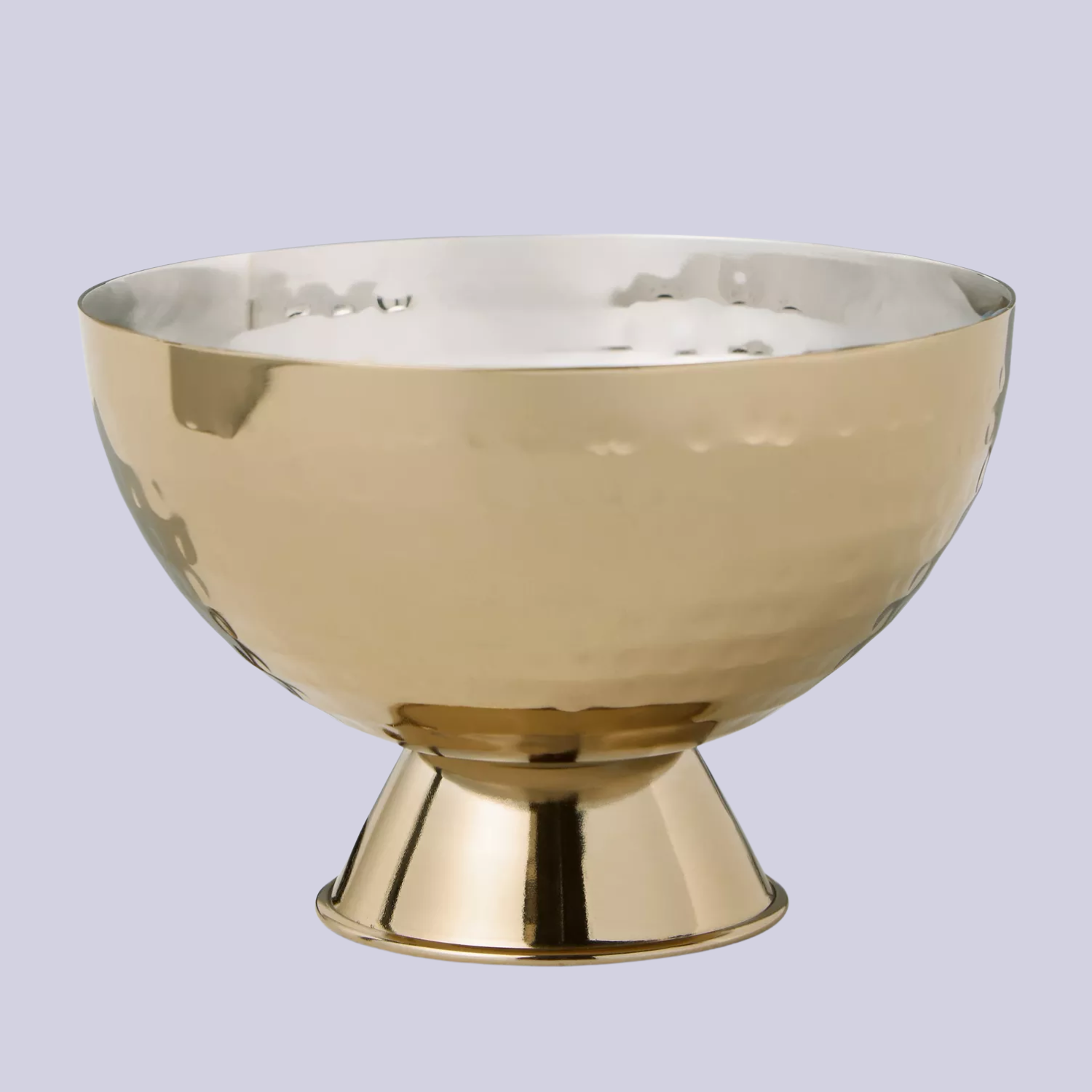 A footed deep gold and silver bowl