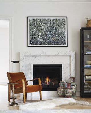 fireplace in minimalist interior
