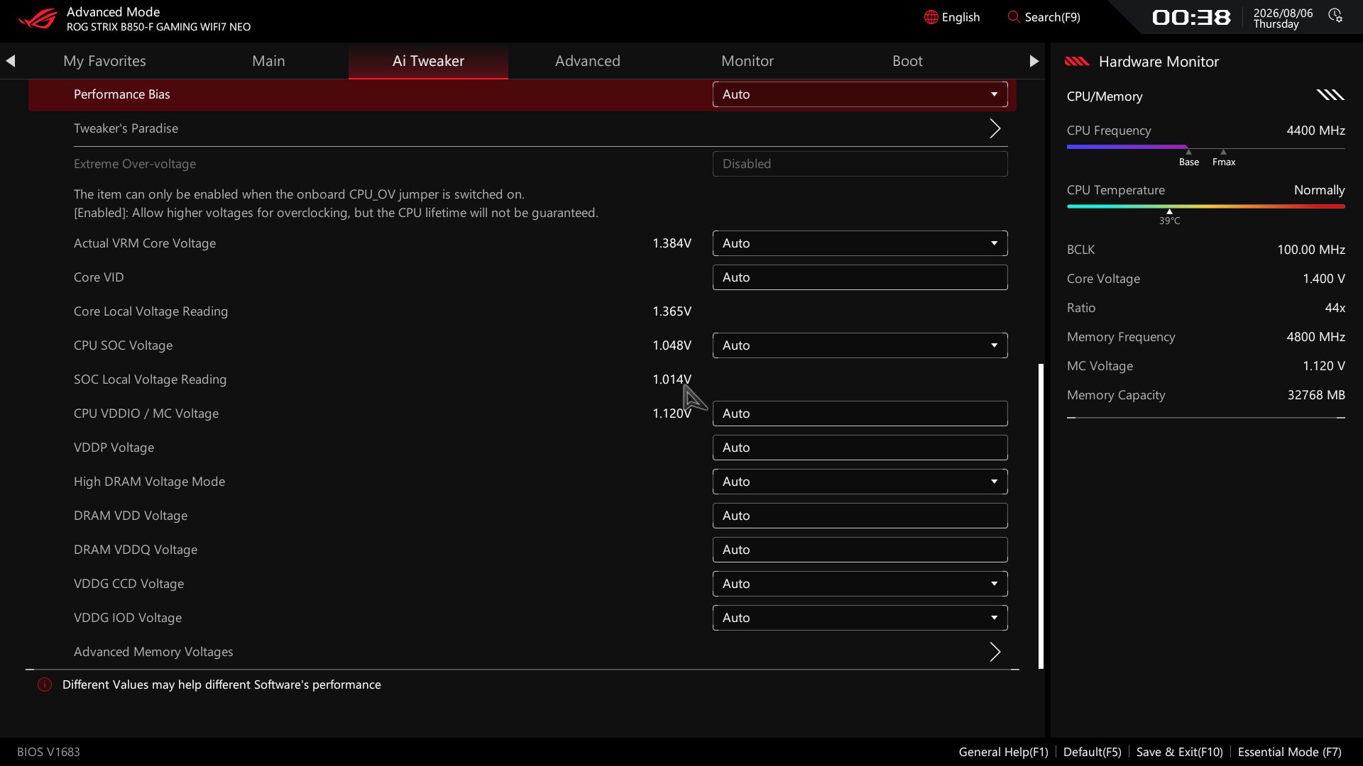 Asus ROG Strix B850-F Gaming Wifi Neo - BIOS