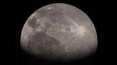 This enhanced image of the Jovian moon Ganymede was obtained by the JunoCam imager aboard NASA's Juno spacecraft during the mission's June 7, 2021, flyby of the icy moon on Juno's 34th pass close to Jupiter.