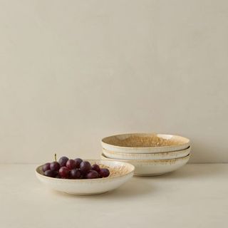 Rustic stoneware pasta bowls