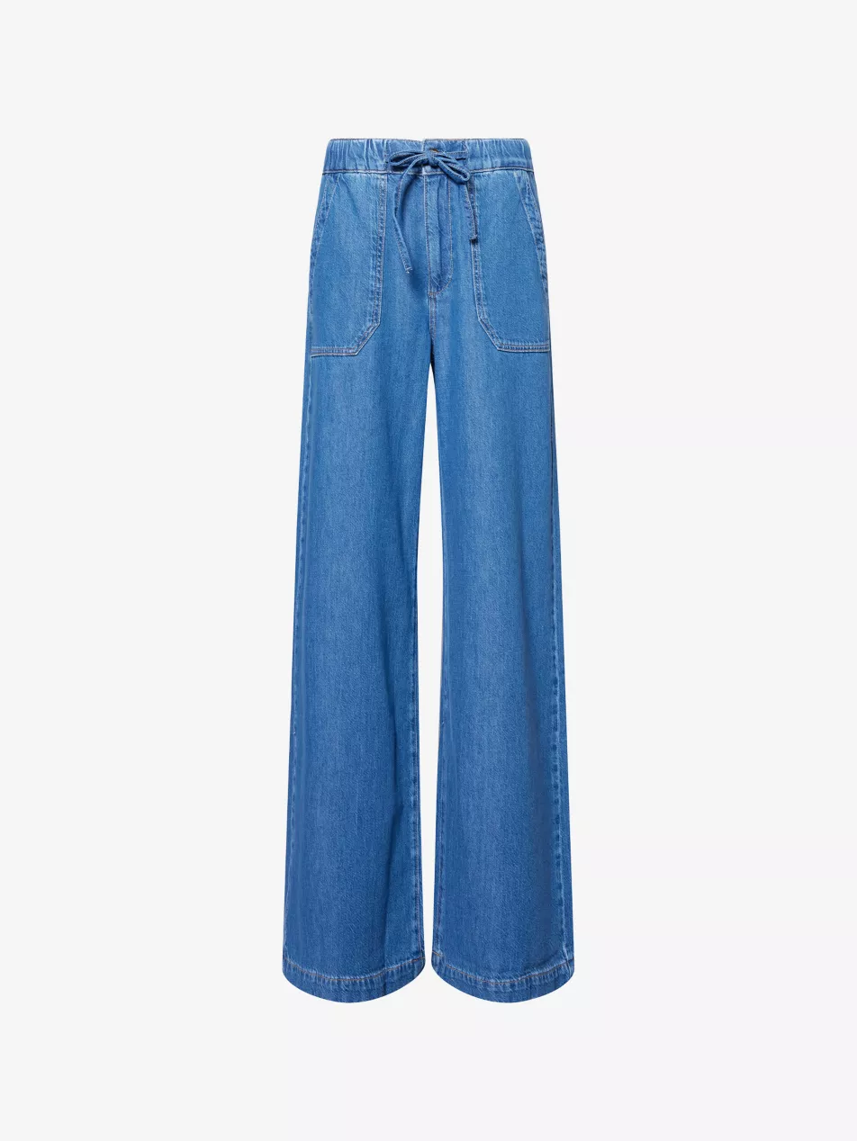 Rumi Wide-Leg Cotton-Blend Jeans
