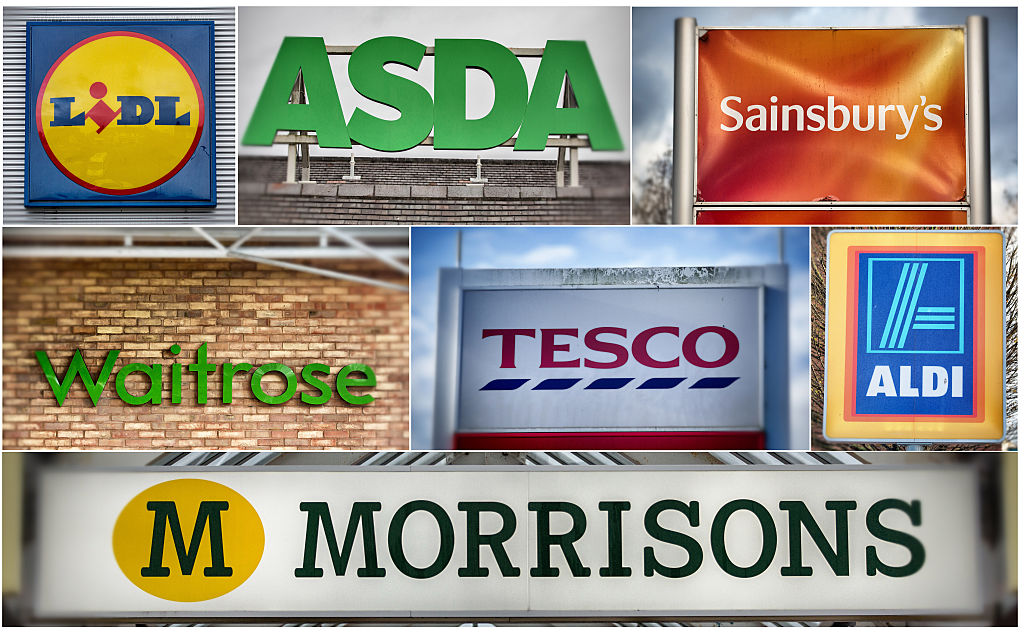 Logos of the UK's leading supermarkets