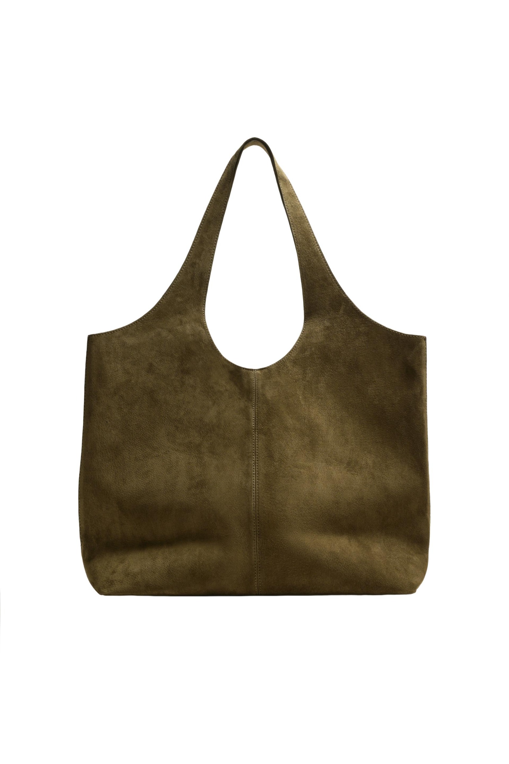 Leather Tote Bag - Khaki Green - One Size Only