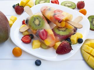 Home-made ice pops with real fruit inside.