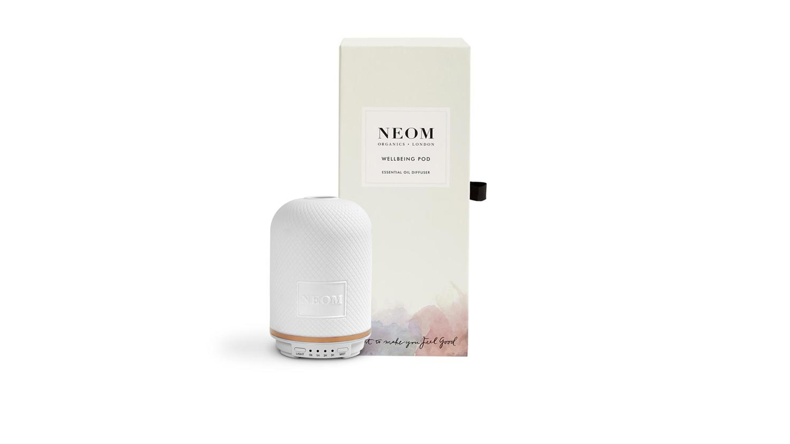 Neom pod diffuser next to box