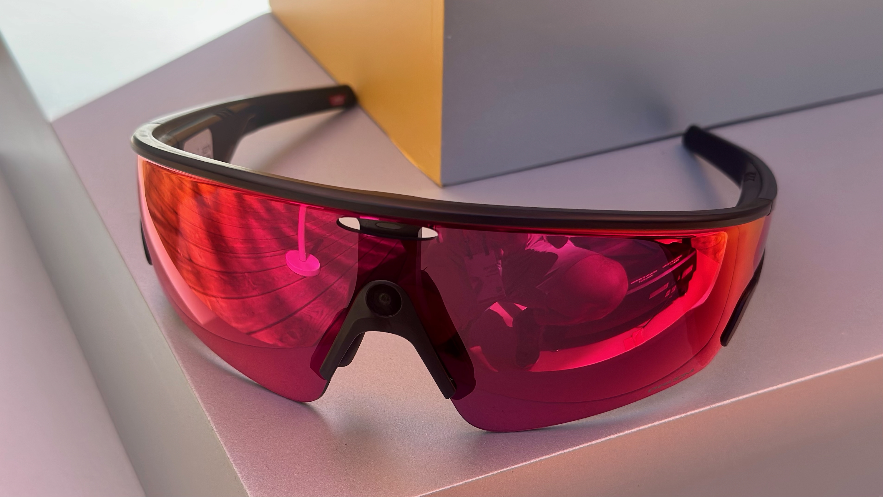 Photo of the Oakley Meta Vanguard smart glasses.