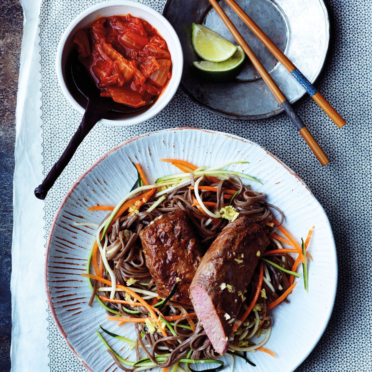 Cannon Of Lamb With Veg Soba Noodles &amp; Kimchi