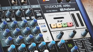 Close-up of Presonus StudioLive AR8c mixer