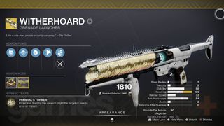 Destiny 2 exotic weapon witherhoard grenade launcher