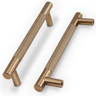 Gold Knurled Kitchen Cabinet Pulls