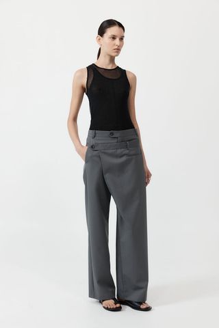 Deconstructed Waist Pants - Pewter Grey