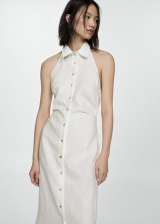 Linen Shirt-Collar Dress