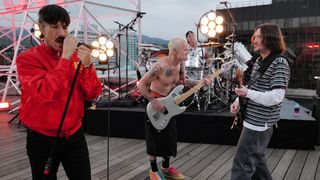 Red Hot Chili Peppers perform on Jimmy Kimmel Live! with John Frusciante on April 1 2022