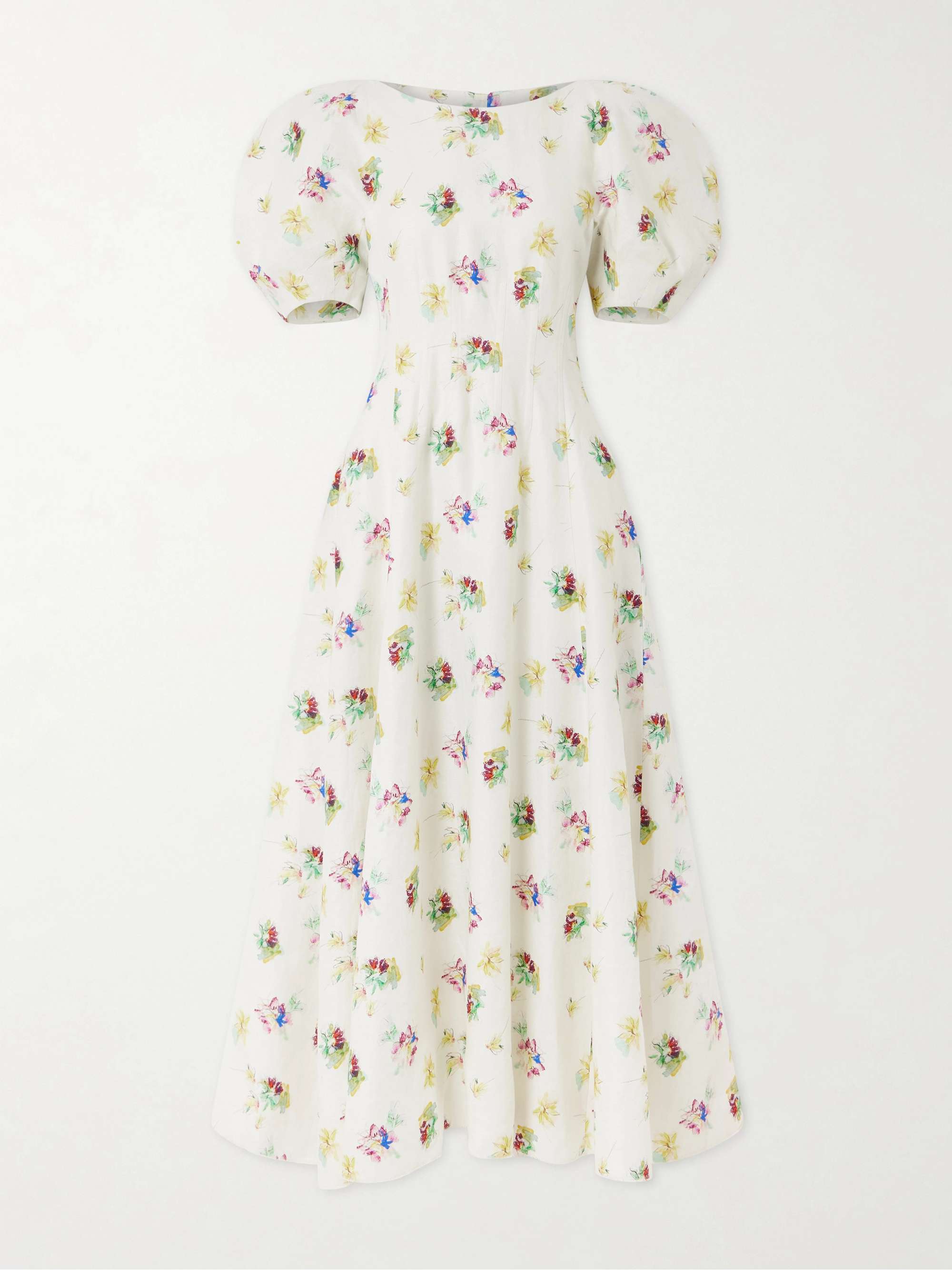 Ranya Floral-Print Linen-Twill Dress