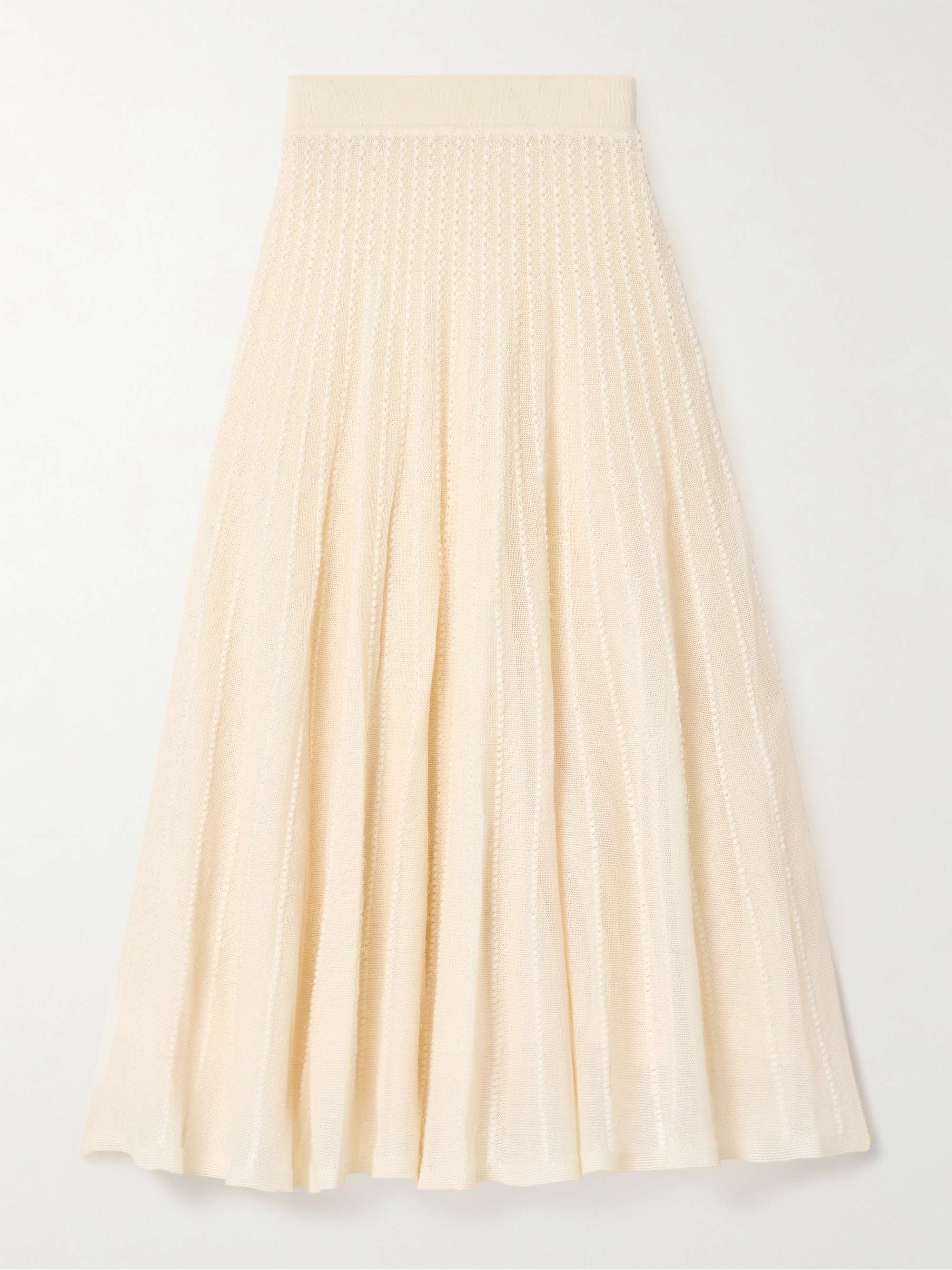 Dawn Pointelle-Knit Midi Skirt