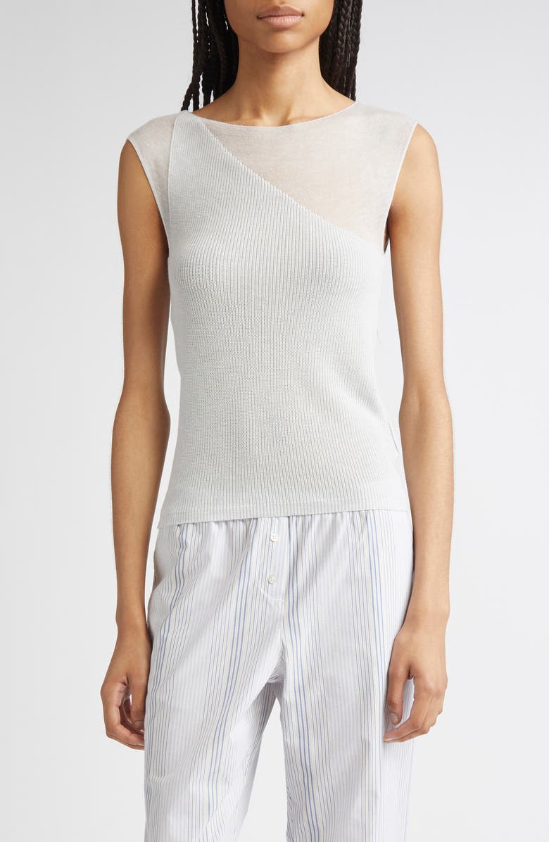 Nomel Sheer Panel Sleeveless Sweater
