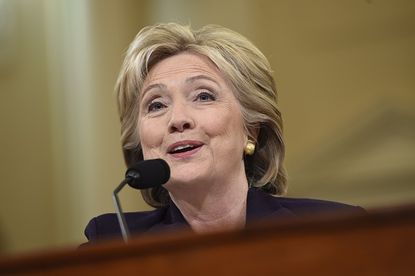 Hillary Clinton answers questions before a panel at the Benghazi hearing on October 22, 2015.