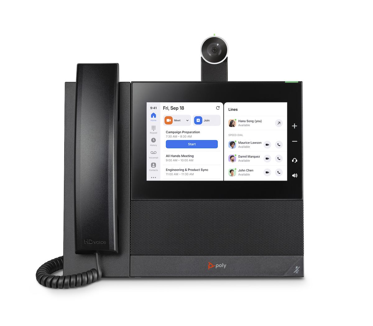 Zoom&amp;#039;s Poly-built desk phone with touch screen