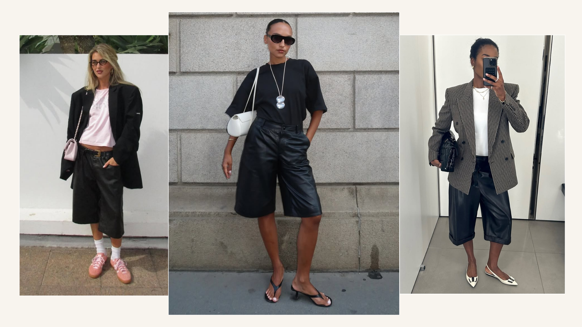 Three styles of shoes to wear with leather shorts