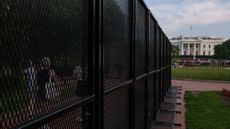 A fence near the White House in the summer of 2025.