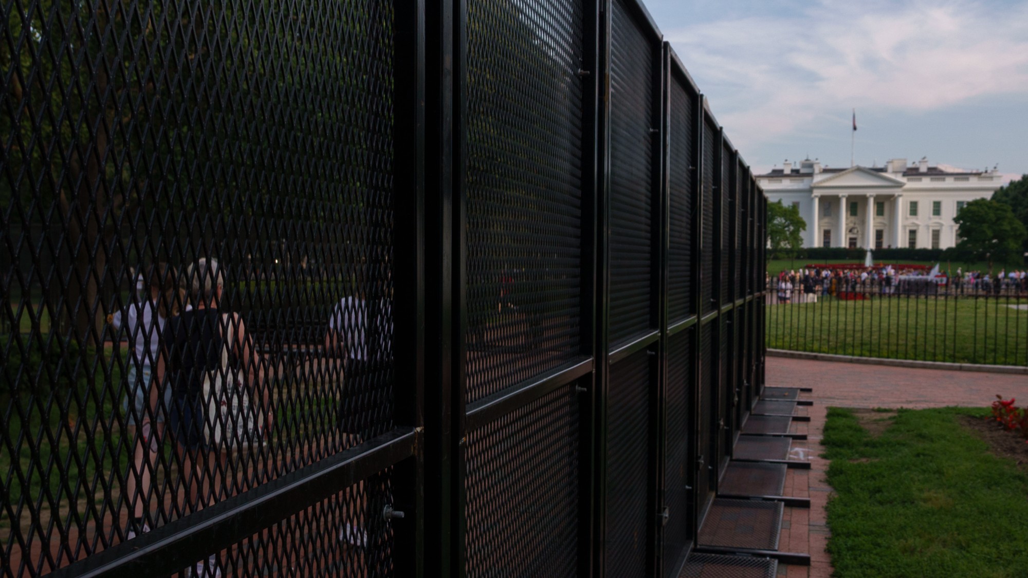 A fence near the White House in the summer of 2025.