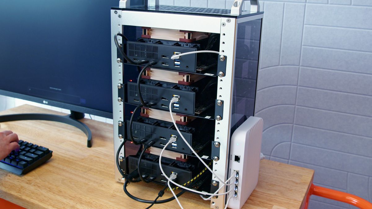 The Framework Desktop computer revealed on February 20, 2025.