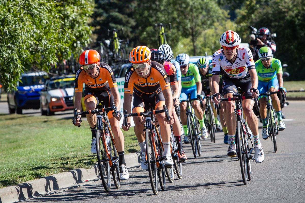 Alex Cowan and Nigel Ellsay of Silber Pro Cycling lead the breakaway