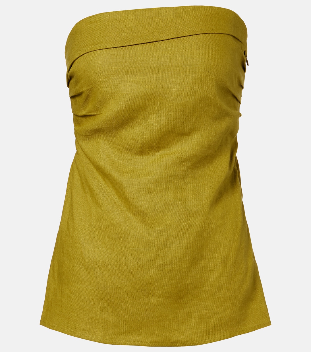 Caen Strapless Linen Top in Green - Faithfull
