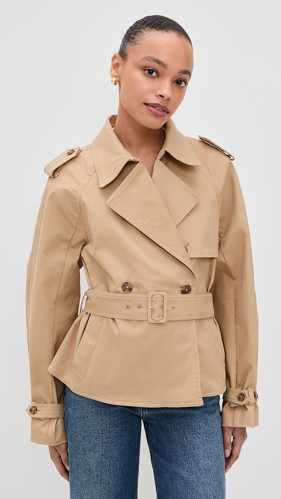 Good American Cropped Trench Jacket