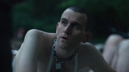 Colin looking up at Ray in Pillion