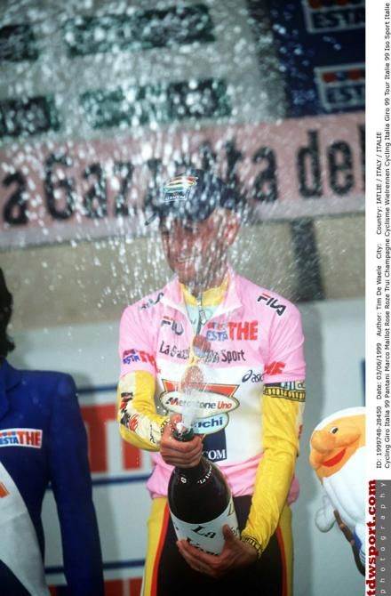 Marco Pantani wore the maglia rosa at the 1999 Giro d'Italia, but was expelled from the race with two stages remaining while in the overall lead