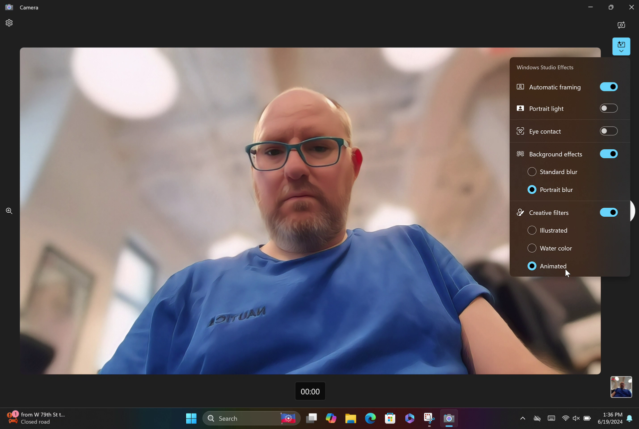 Animated creative filter