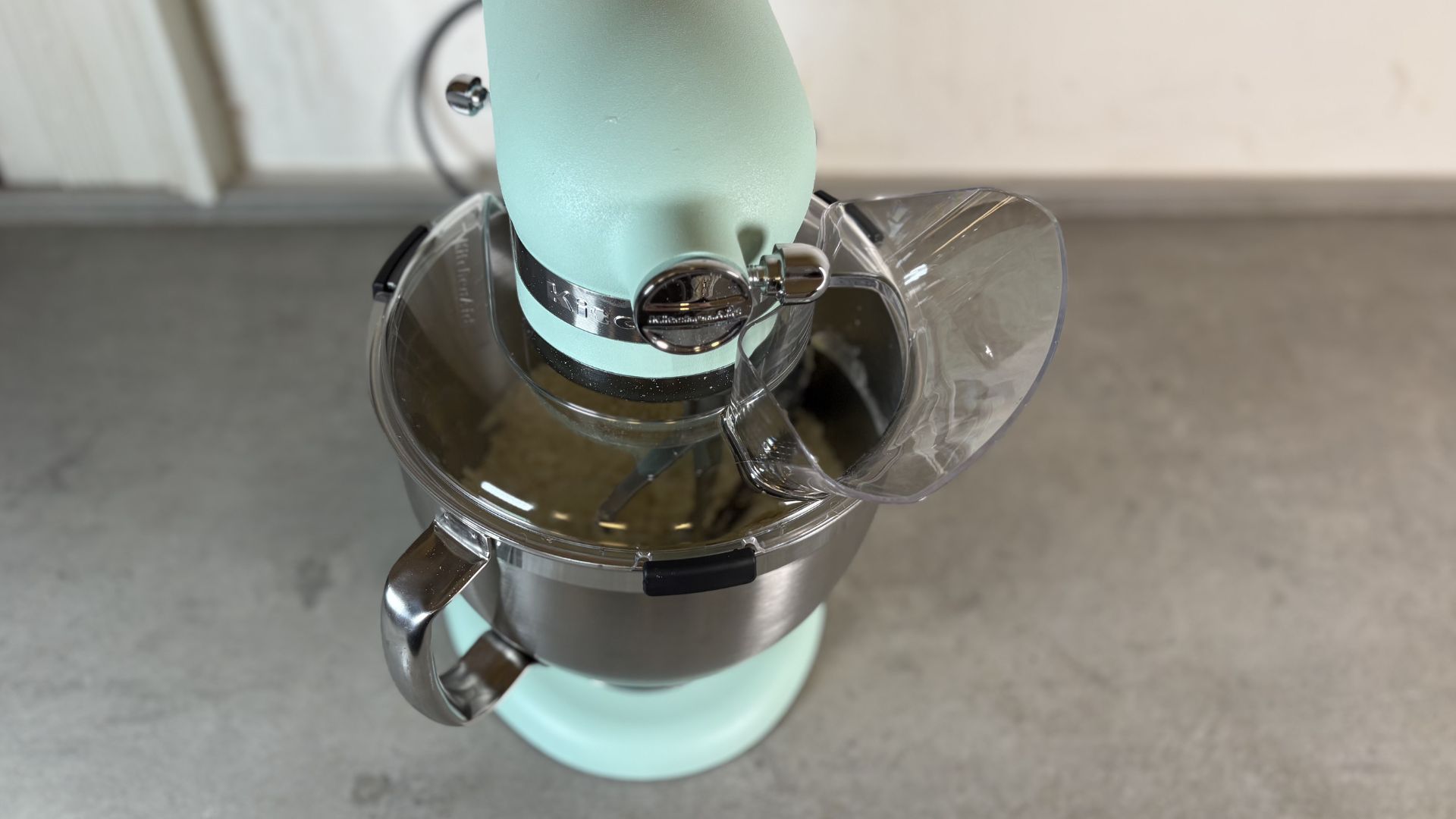 KitchenAid Artisan 4.7L Tilt Head Stand Mixer in Spearmint, the colour of the year for 2026, being tested