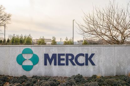 Merck sign outside of company headquarters in New Jersey