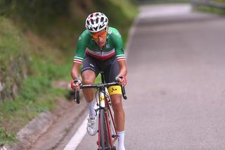 Fabio Aru on the attack during stage 18 at the Vuelta