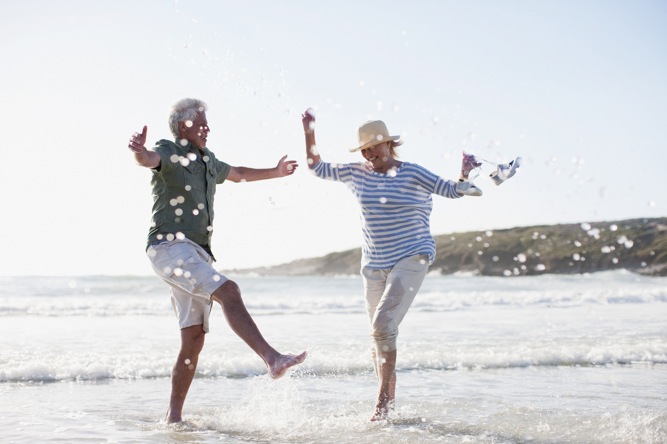 Retired couple on the beach